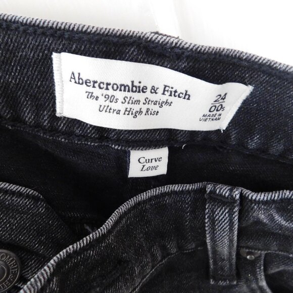 🦌 Abercrombie & Fitch Curve Love The 90's Slim Straight Ultra High Rise Jeans - Picture 2 of 13